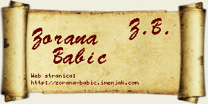 Zorana Babić vizit kartica